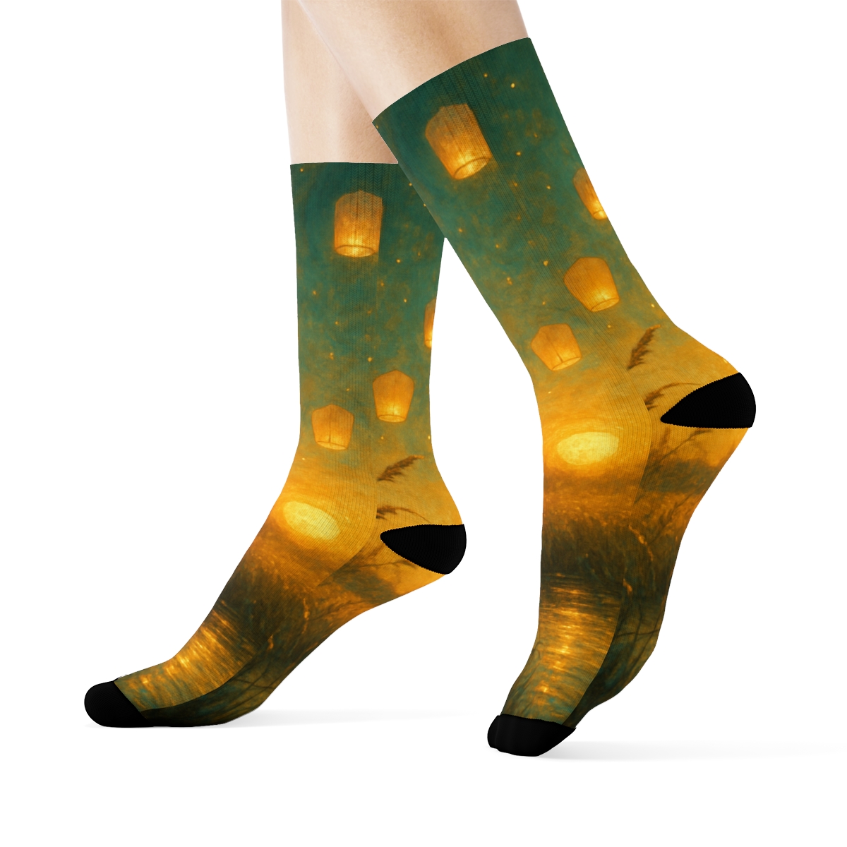Midsummer Lantern Drift designer logo socks