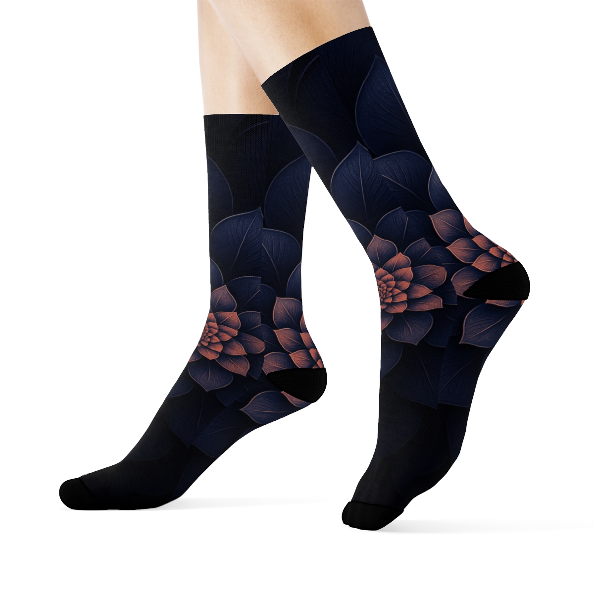 Camellia Vortex Rosette trendy colorful socks