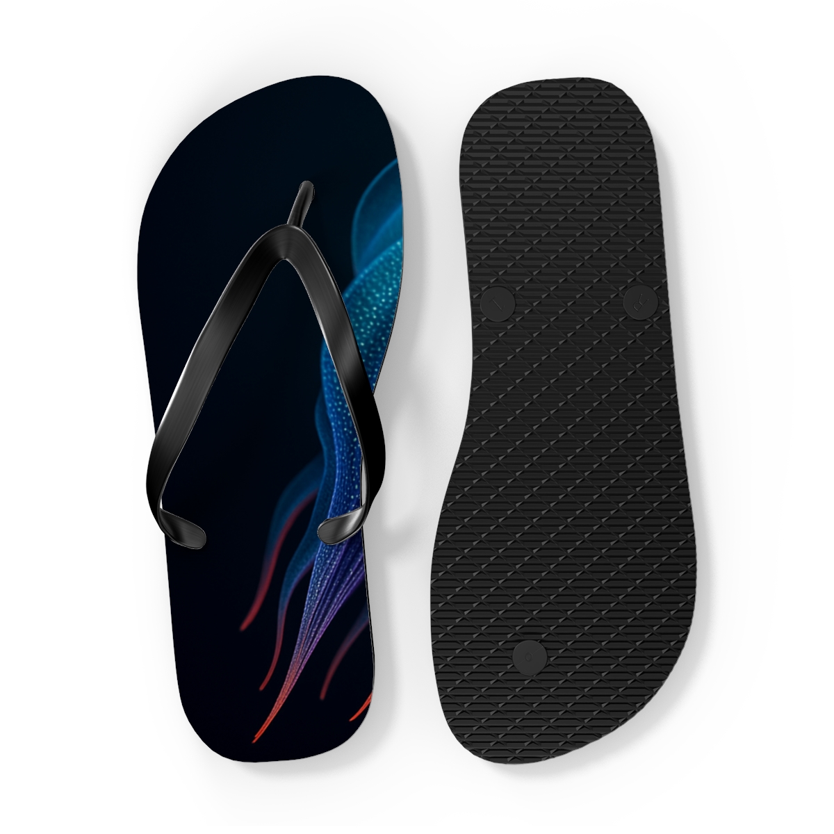 Chromatophore Pulse Of The Cuttlefish colorful rubber flip flops