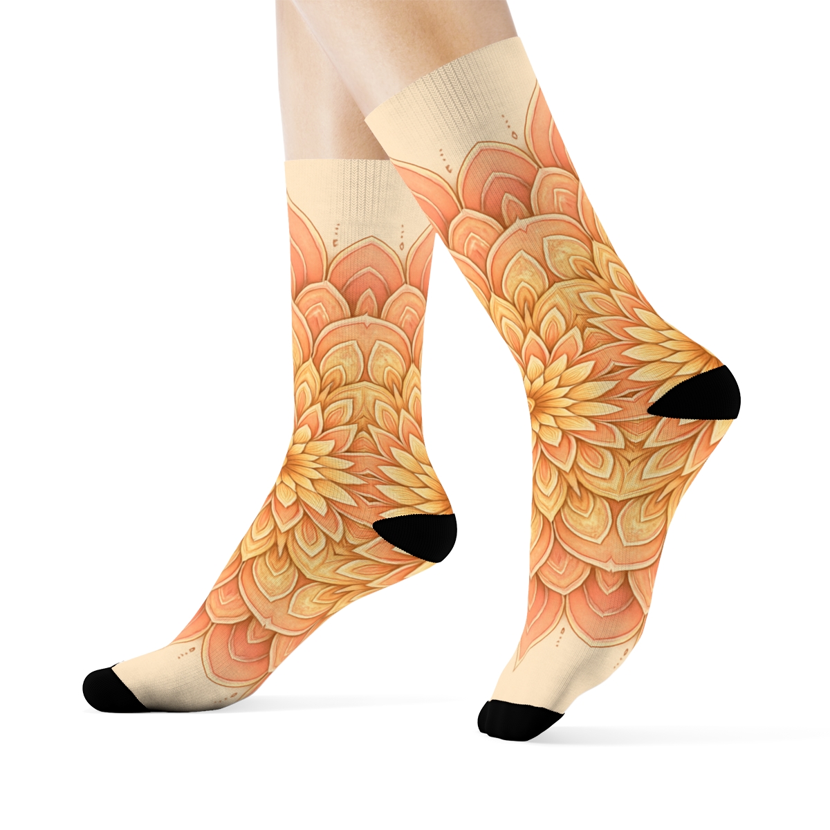Petal Halo Fractal trendy colorful socks