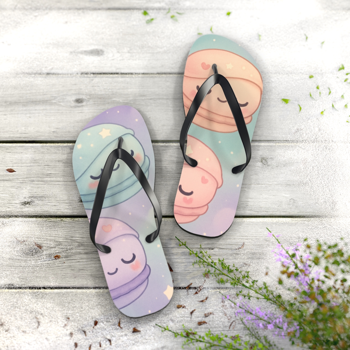 Nebula Macaron Sleepover stylish summer flip flops