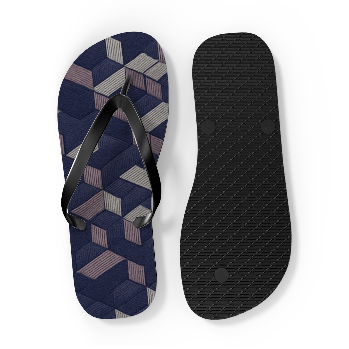 Hexagonal Weave Drift designer logo flip flops