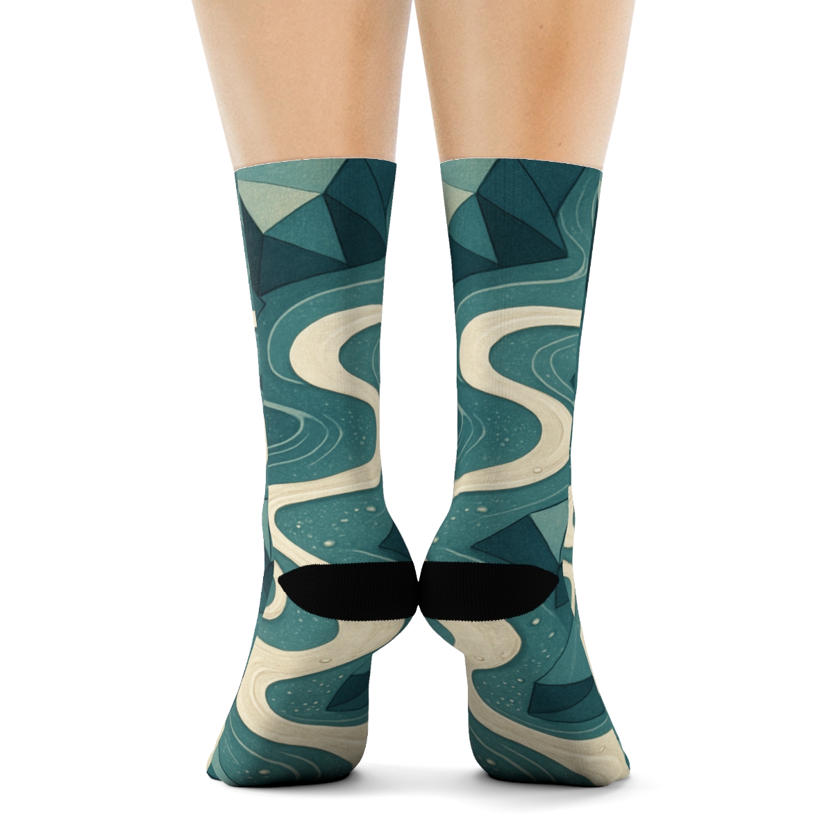 Mineral Facet Rainfall Weave unique printed sockscustom socks