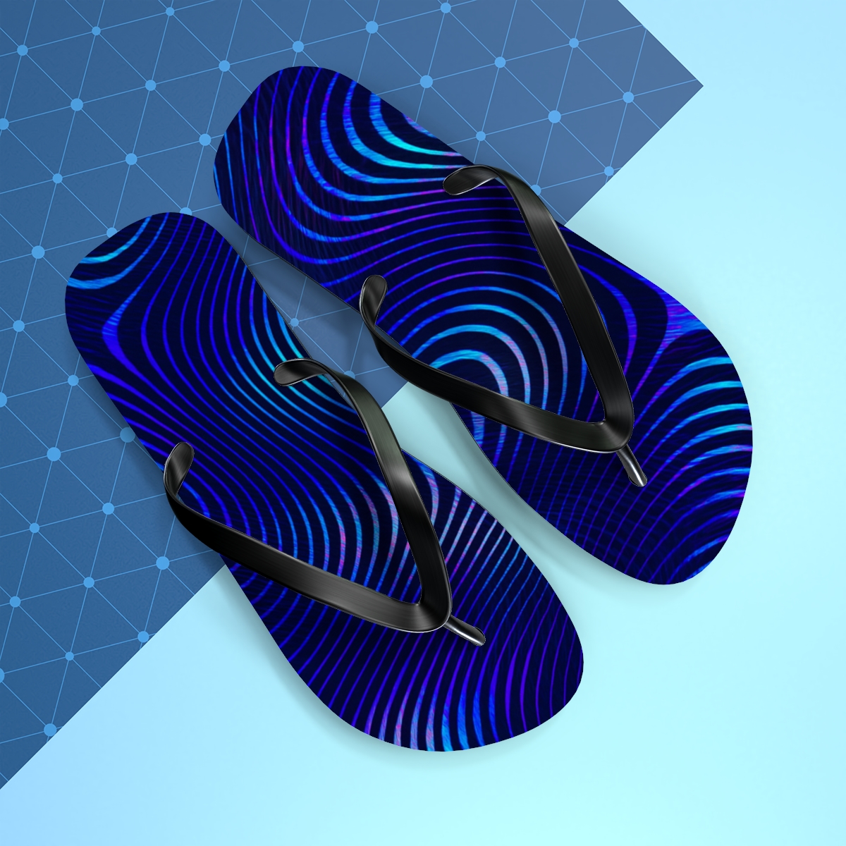 Moire Prism Overprint custom flip flops