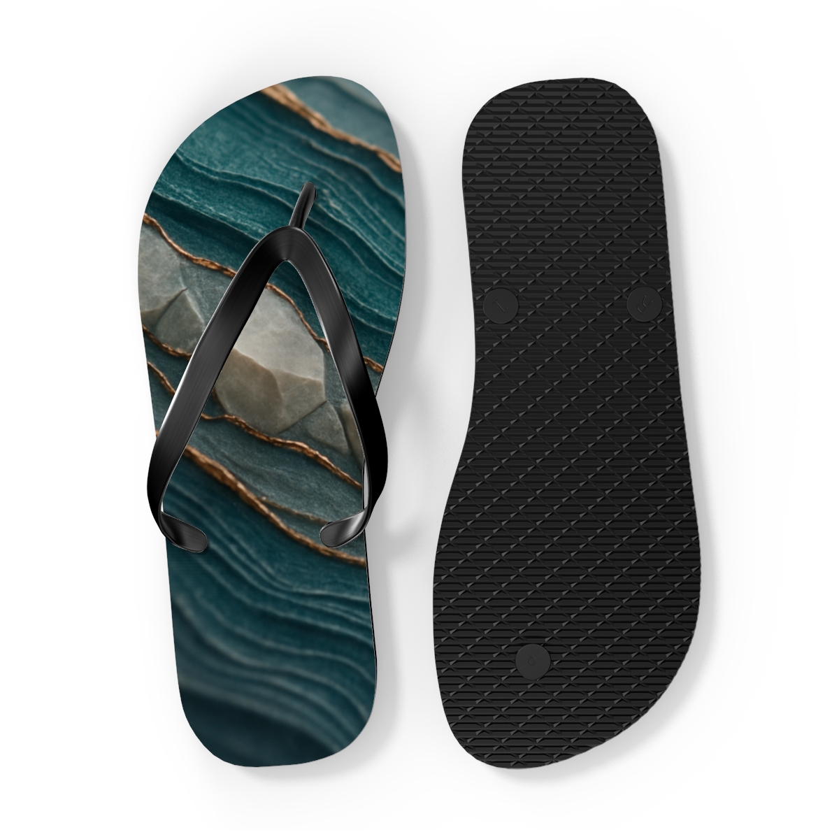 Mineral Facet Tide Weave unique graphic flip flops