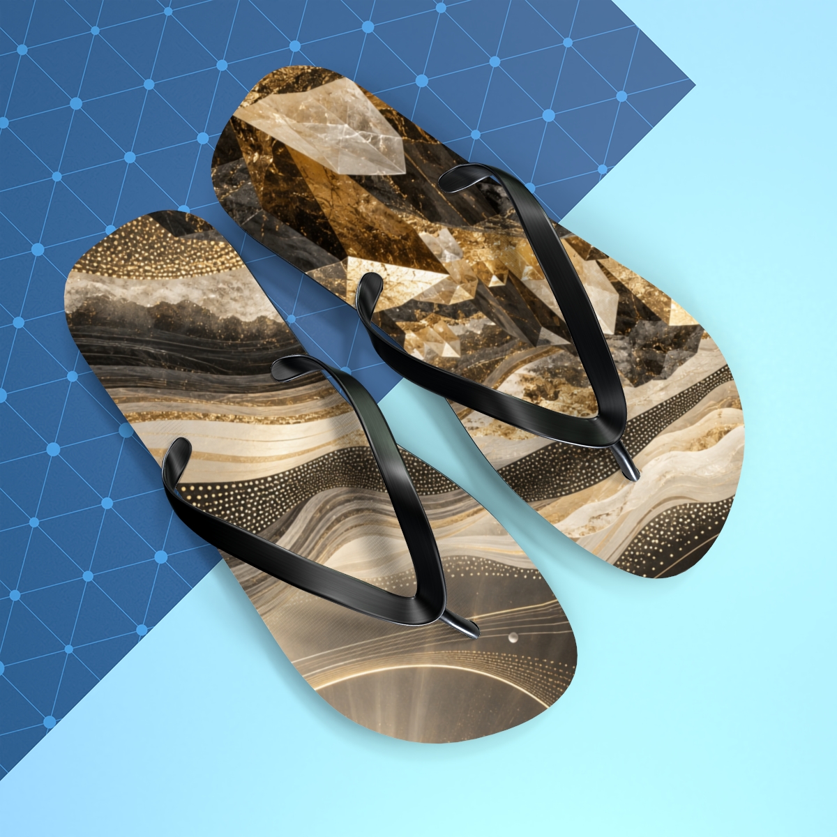 Solar Silt Prism Cascade colorful rubber flip flops [AI-cf9f8fa9-e646f7e8b2c3]