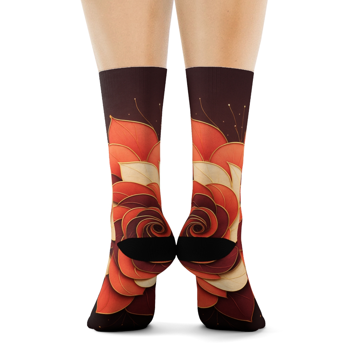 Camellia Pulse Rosette designer logo socks
