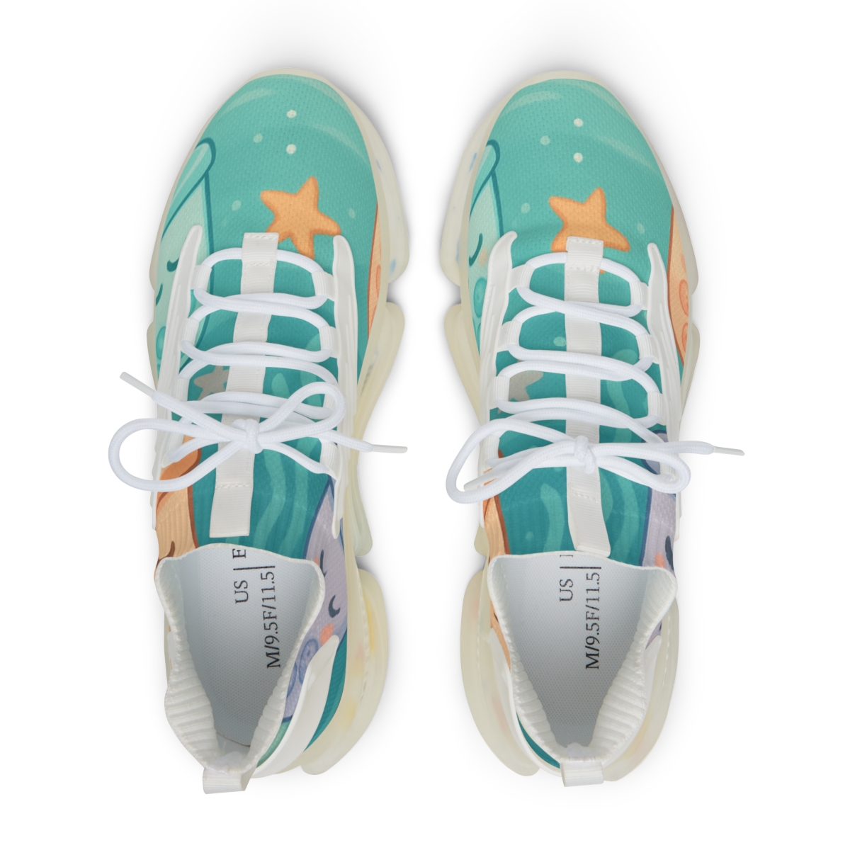Sleepy Bubble Tea Sea Creatures comfortable running sneakers