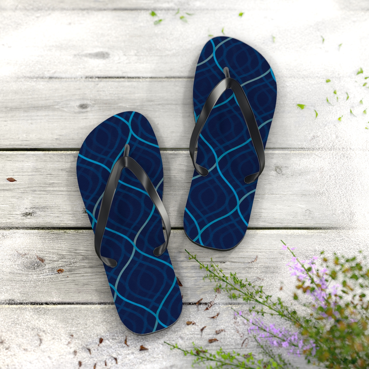 Moire Orbit Weave soft sole flip flops