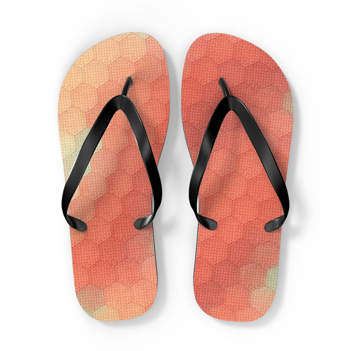 Hex Microcell Gradient Tiling trendy printed flip flops