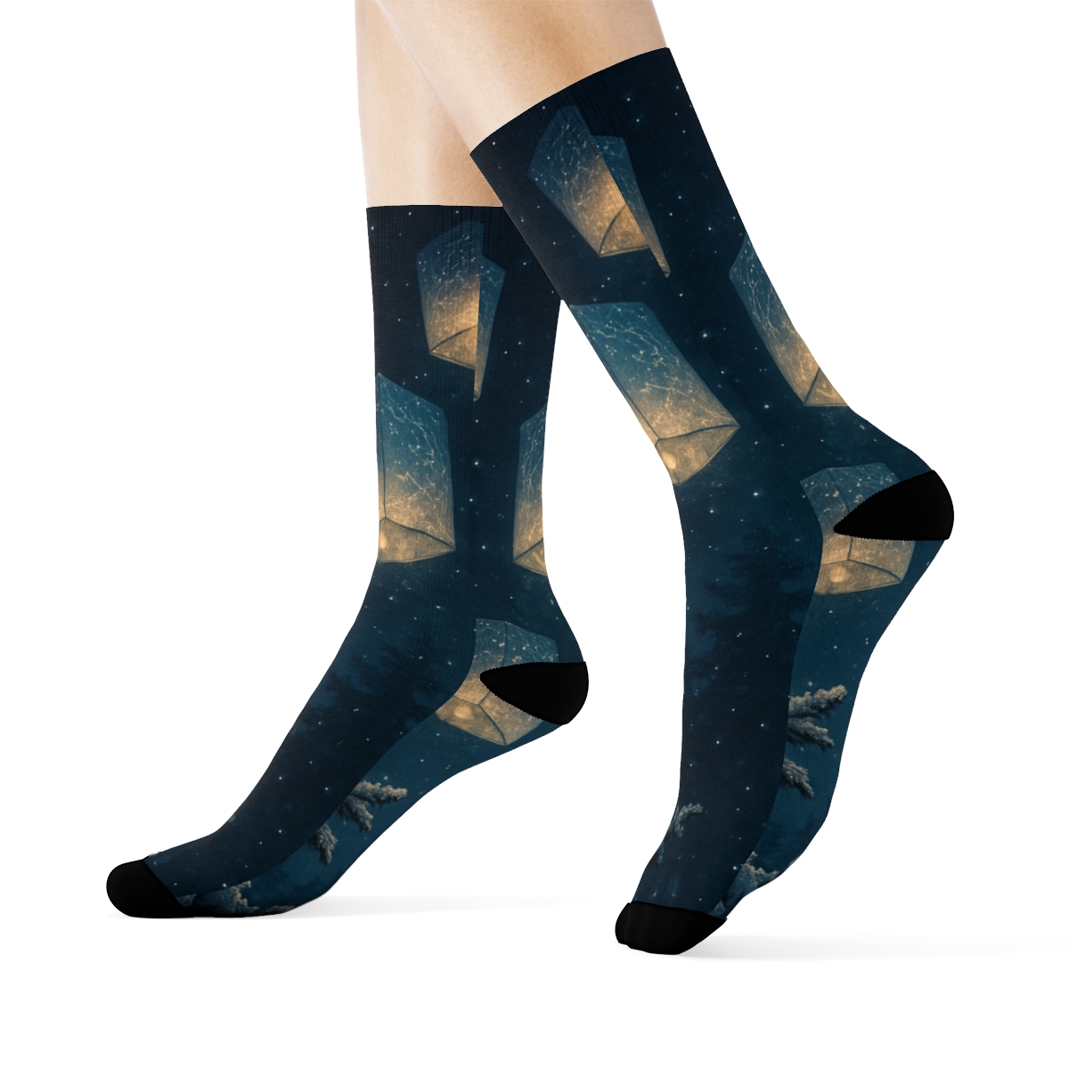 Winter Solstice Aurora Lanterns sports performance socks