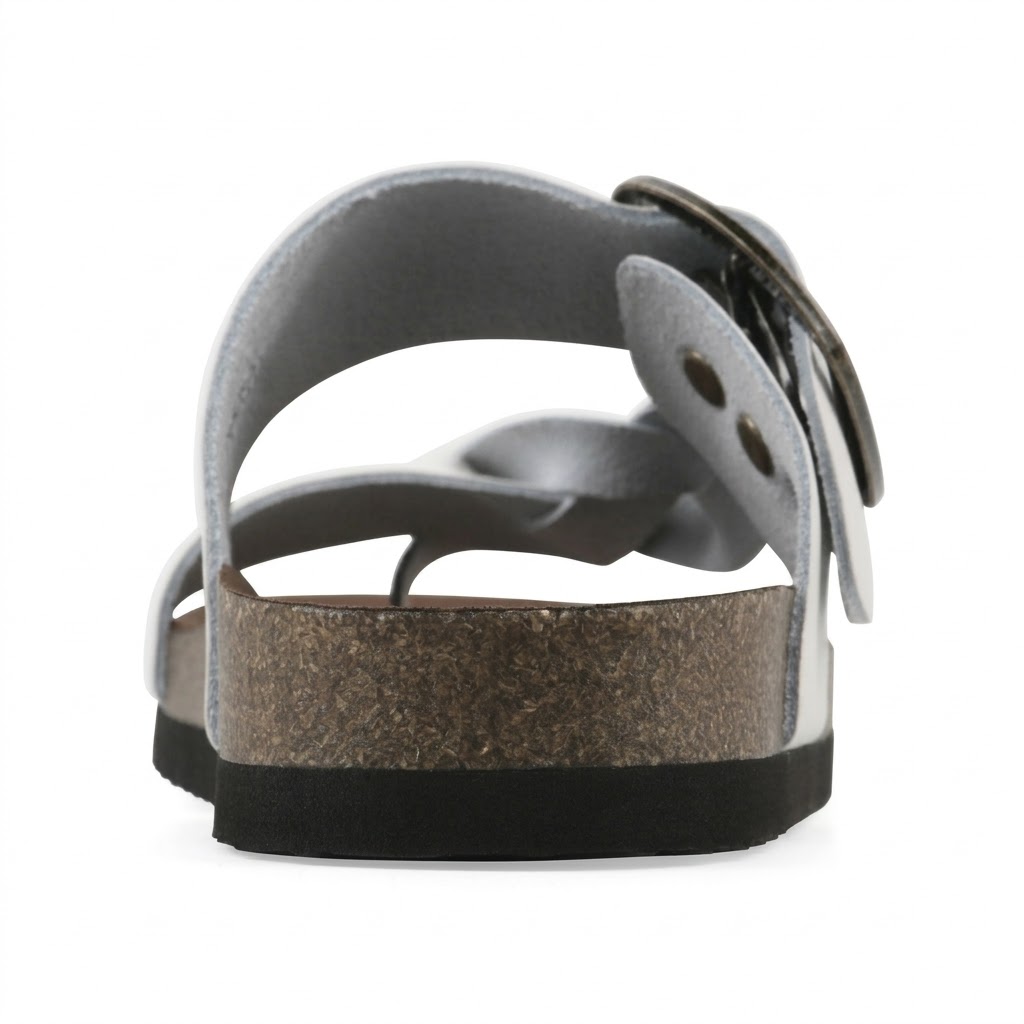Braided Strap Casual Footbed Leather Sandals for Women