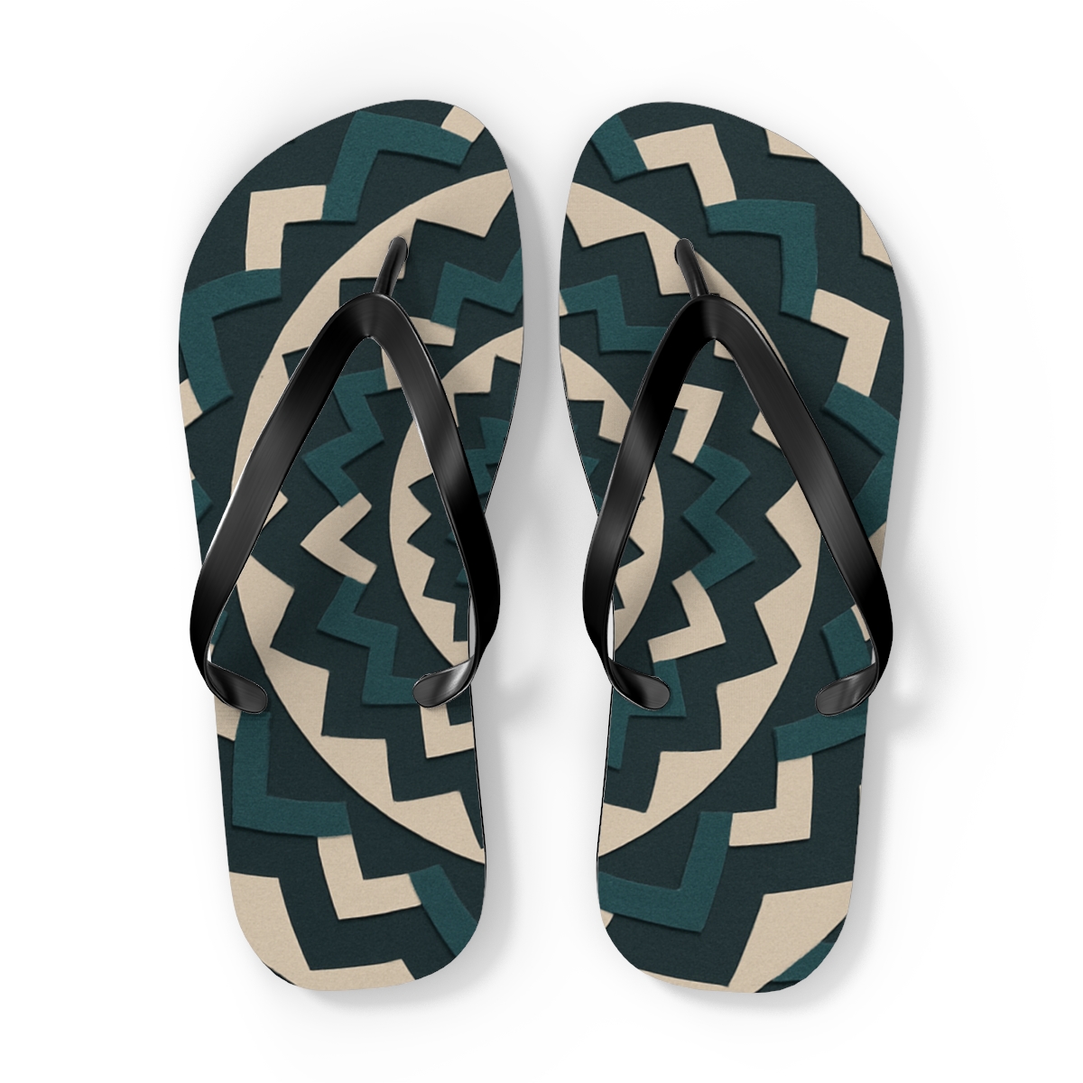 Radial Chevron Lattice trendy printed flip flops