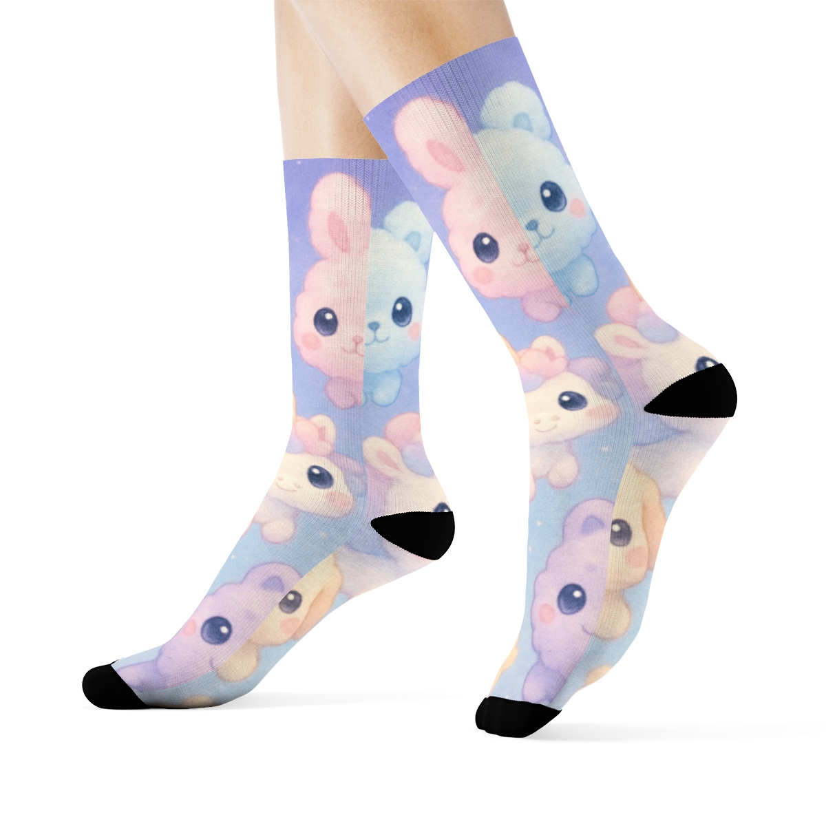 Cosmic Cotton Candy Critters stylish patterned socks