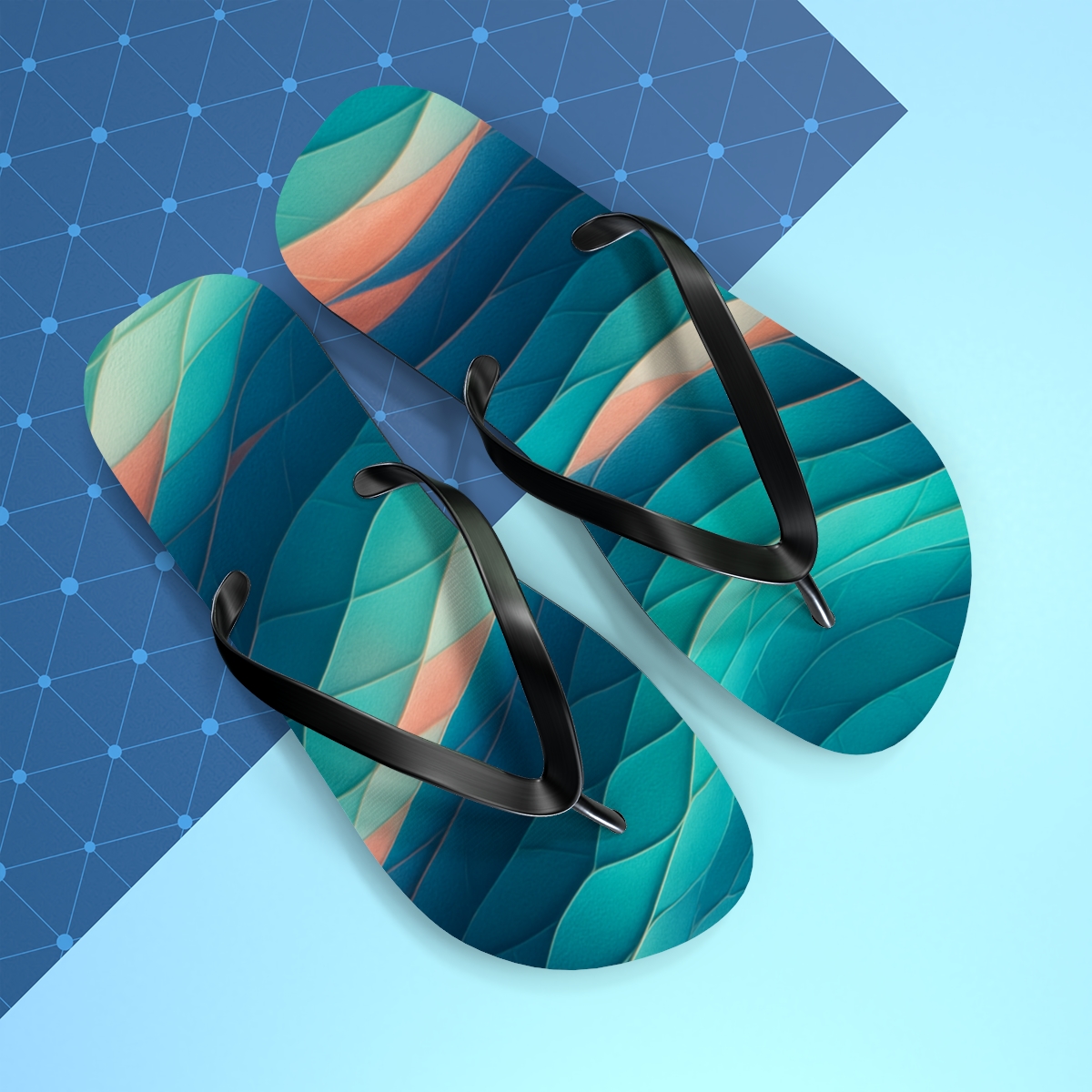 Cuttlefish Chromatic Code personalized beach flip flops