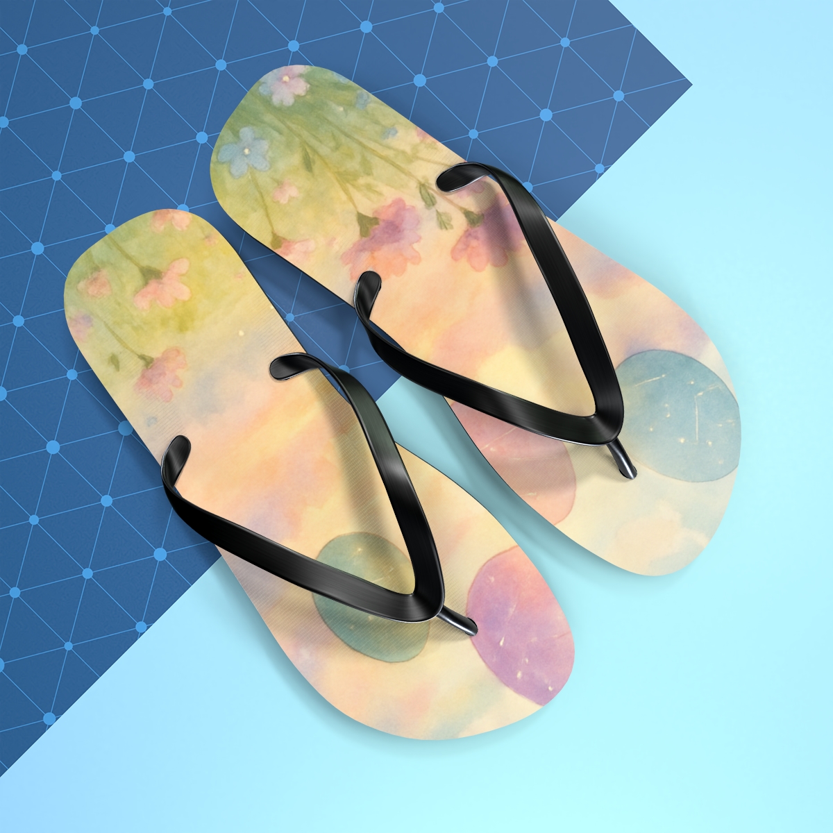 Vernal Egg Nebula Parade soft sole flip flops