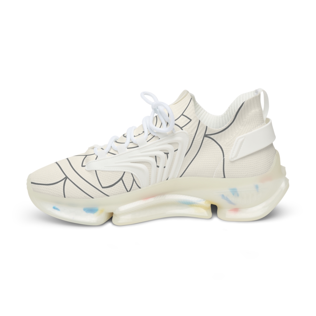 Graphite Petal Index Mandala unique printed sneakers