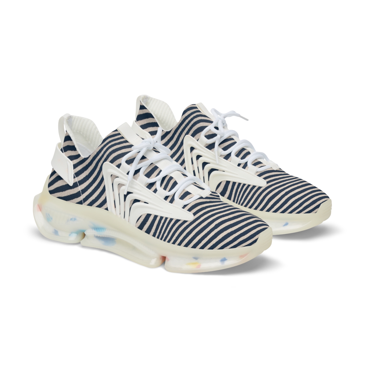 Oscillating Stripe Moire Field personalized athletic sneakers