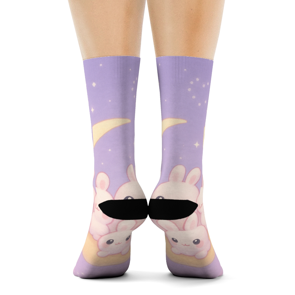 Moonlight Marshmallow Bunnies custom socks