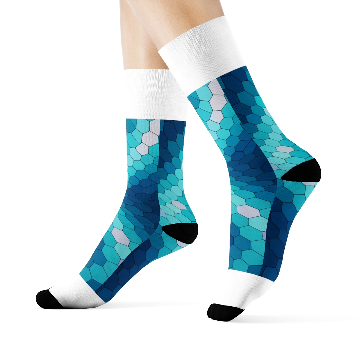 Dynamic Prism Pattern Crew Socks