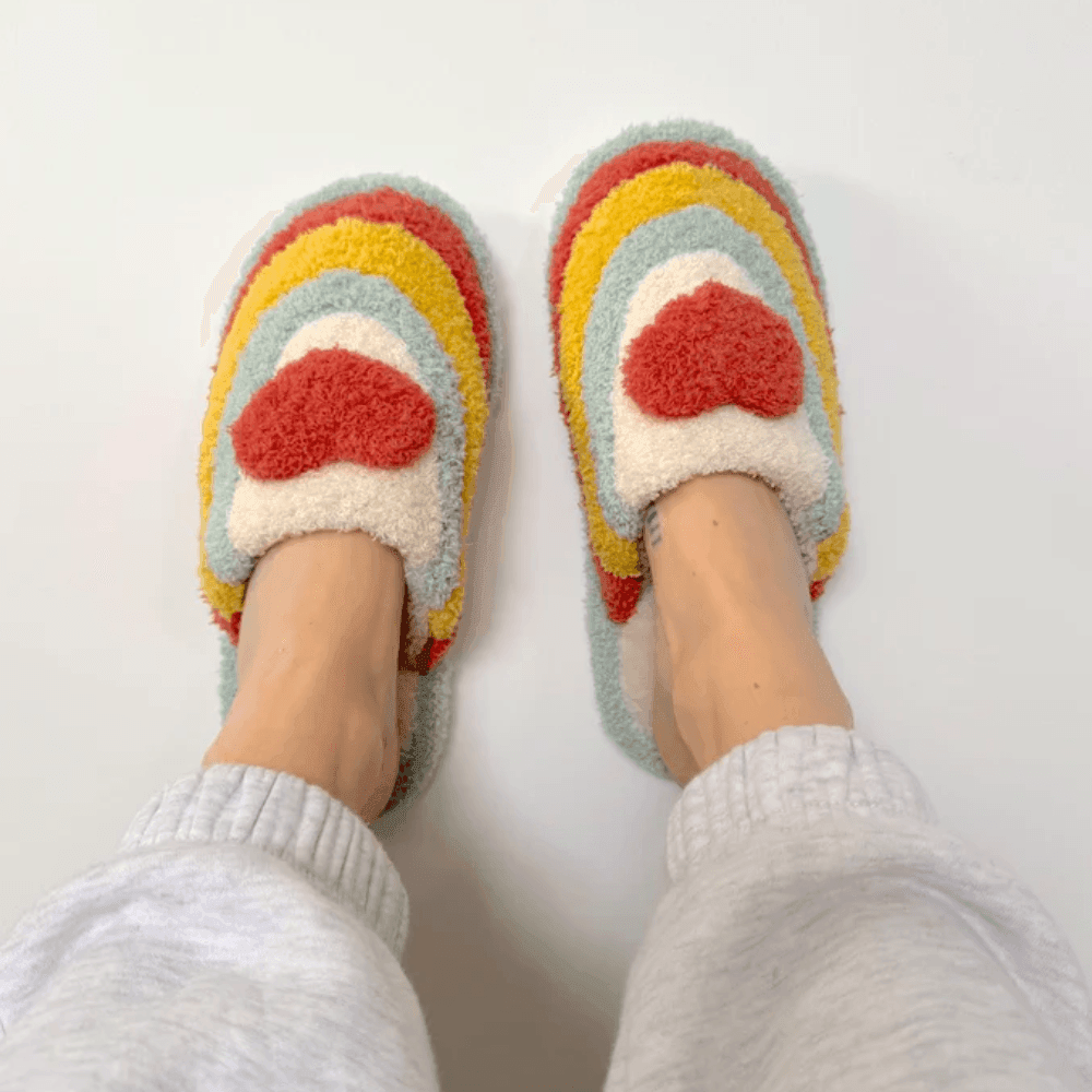 Rainbow Slippers With Non Slip Sole - Cloud Cushion Slides