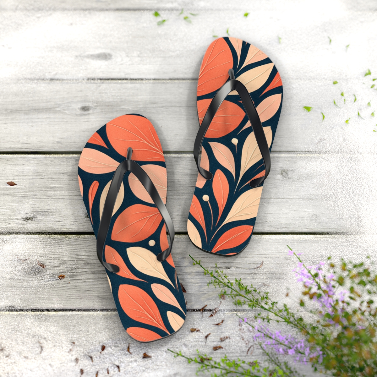 Orchid Pulse Tessellation colorful rubber flip flops