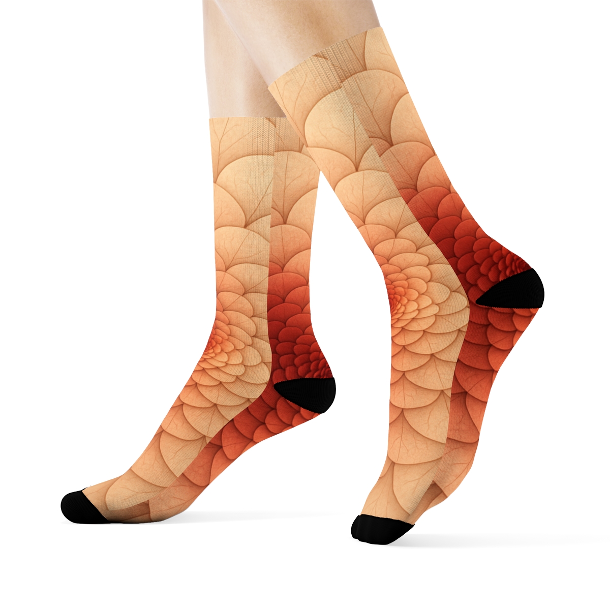 Camellia Spiral Veins warm winter socks