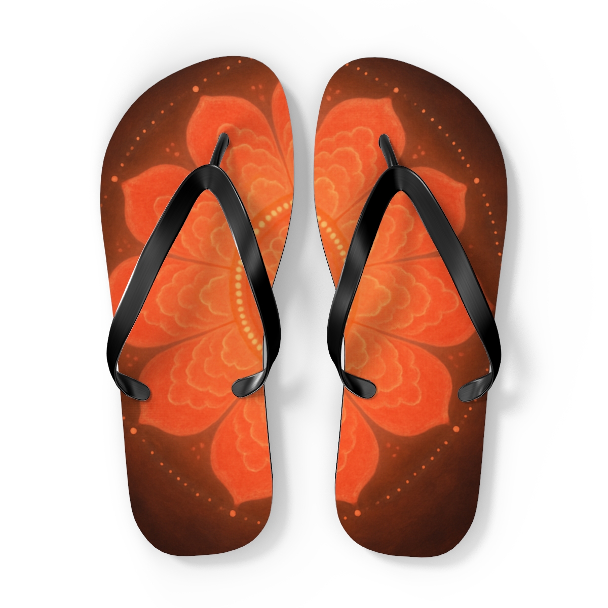 Petal Halo Fractal unique graphic flip flops