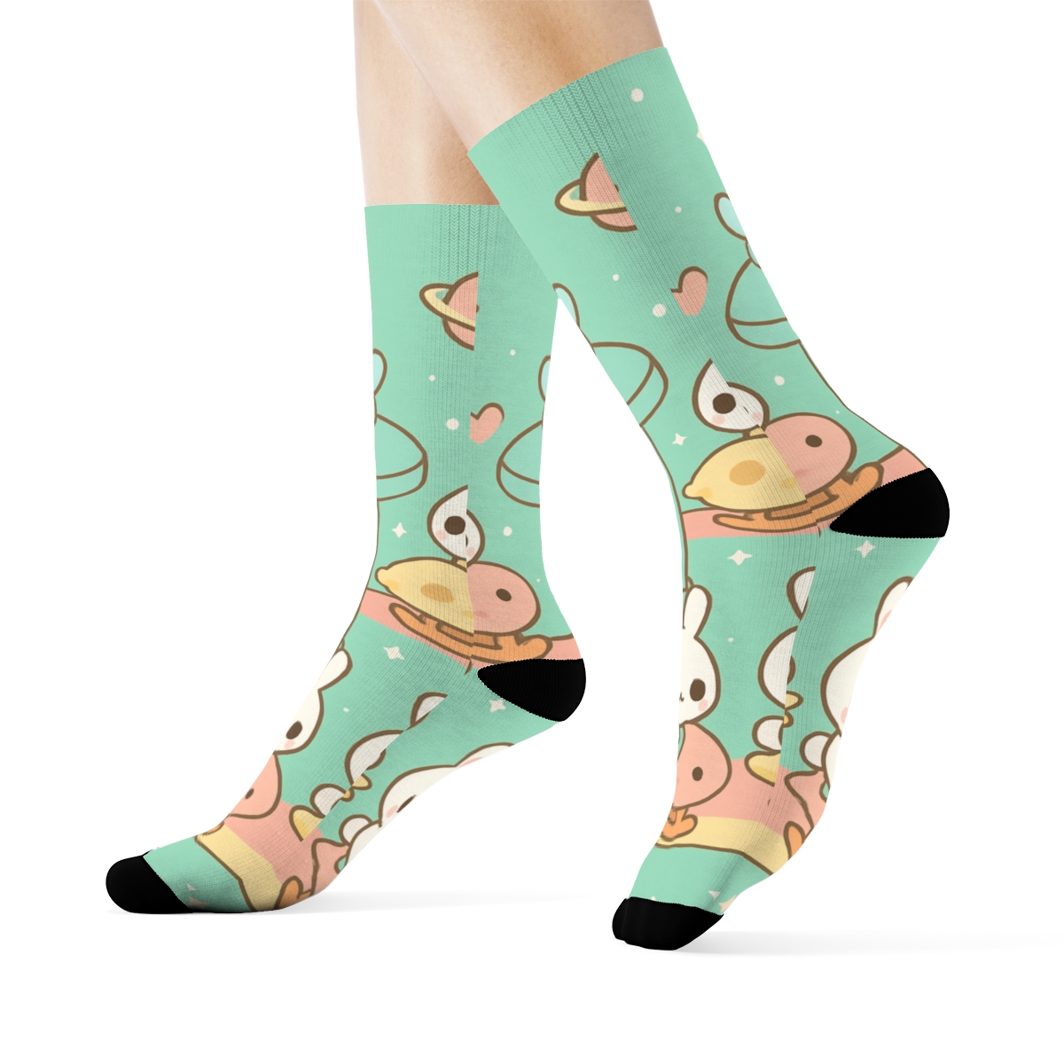 Pastel Comet Bunny Carousel custom socks
