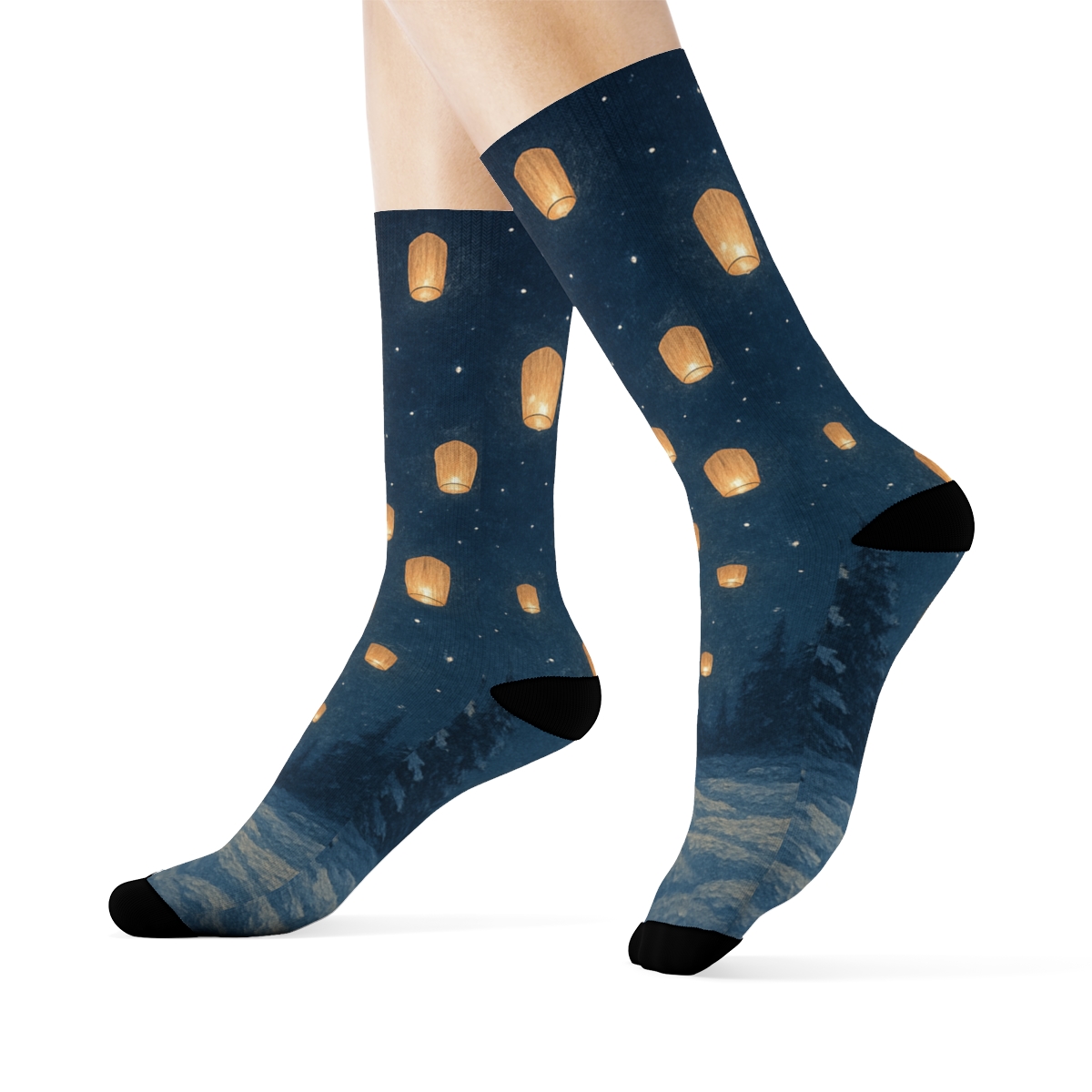 Winter Lantern Constellation custom socks