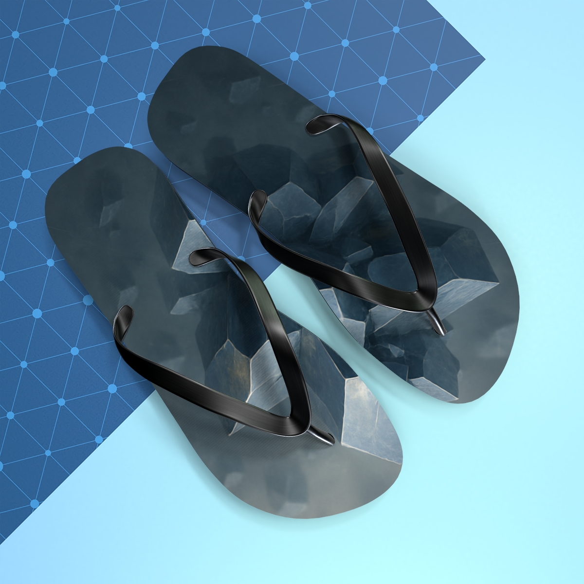 Mineral Facet Driftfield unique graphic flip flops