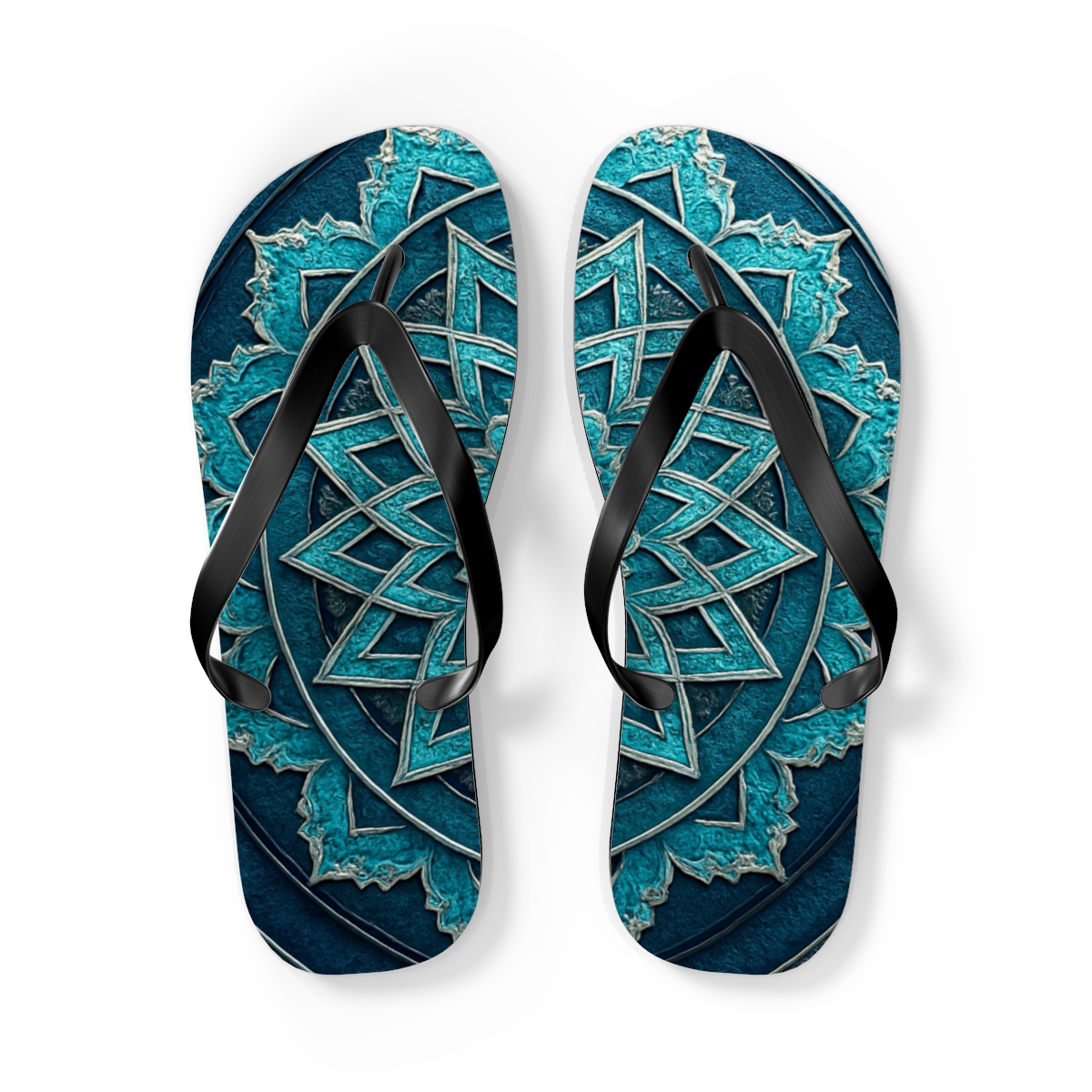 Luminous Mandala Wave Flip Flops
