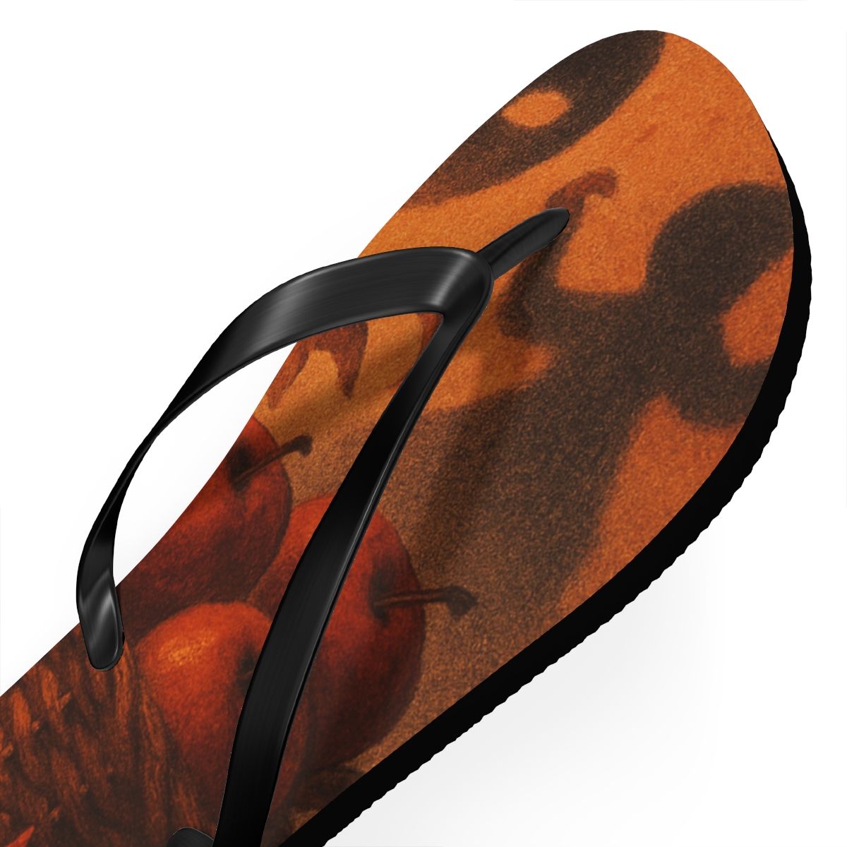 Autumn Masquerade Of Harvest Shadows personalized beach flip flops