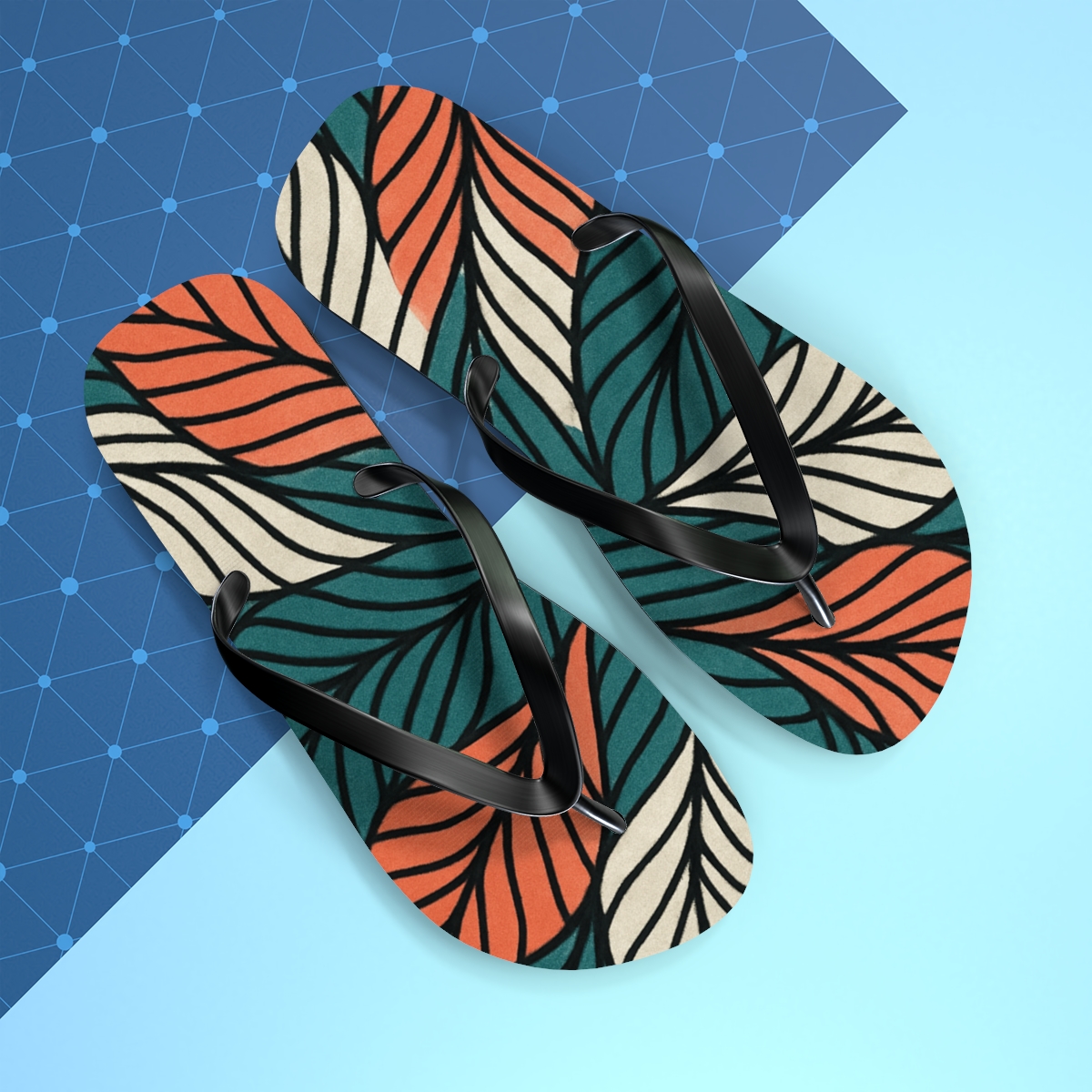 Camellia Tessellated Veinwave stylish summer flip flops