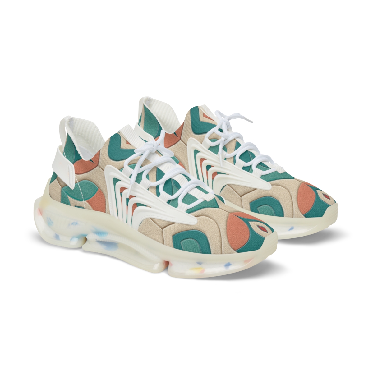 Hex Bloom Pixel Tessellation unique printed sneakers