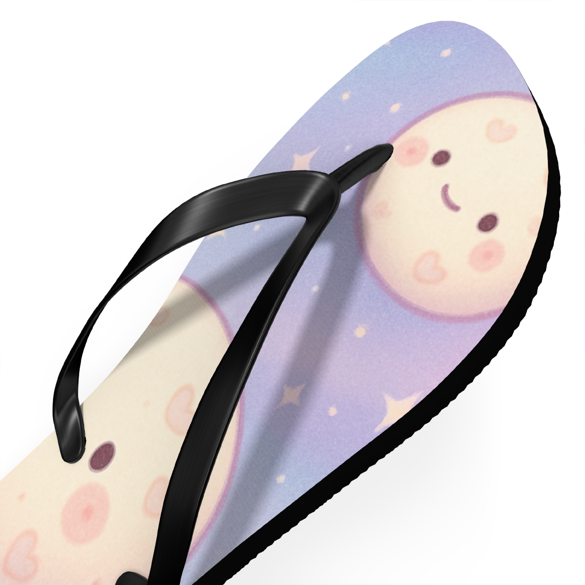 Cosmic Marshmallow Moonlets unique graphic flip flops