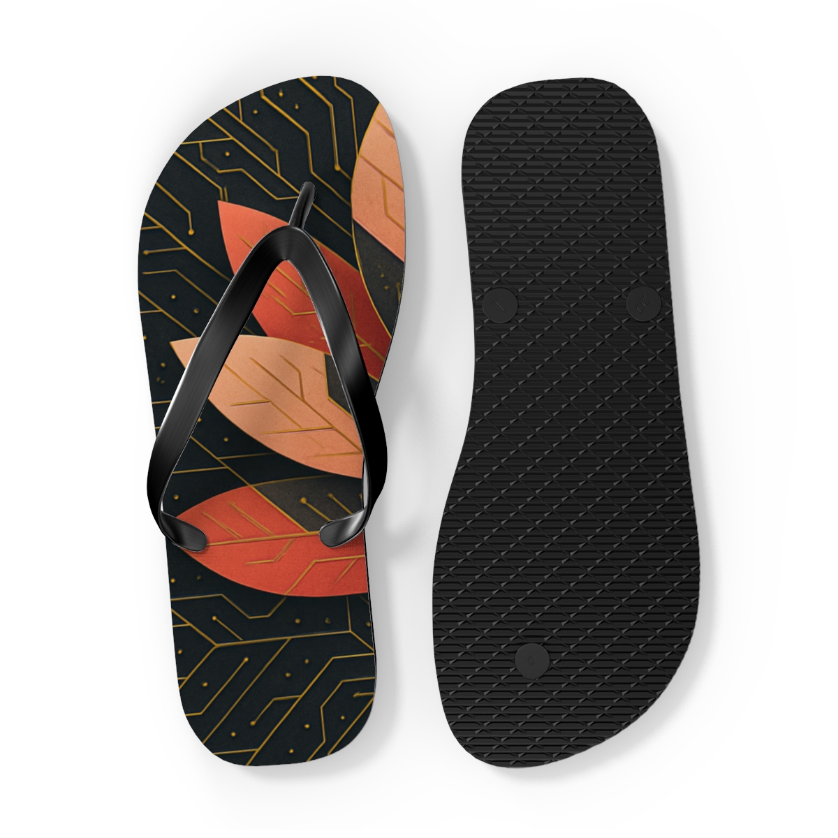 Peony Vein Circuit Weave colorful rubber flip flops