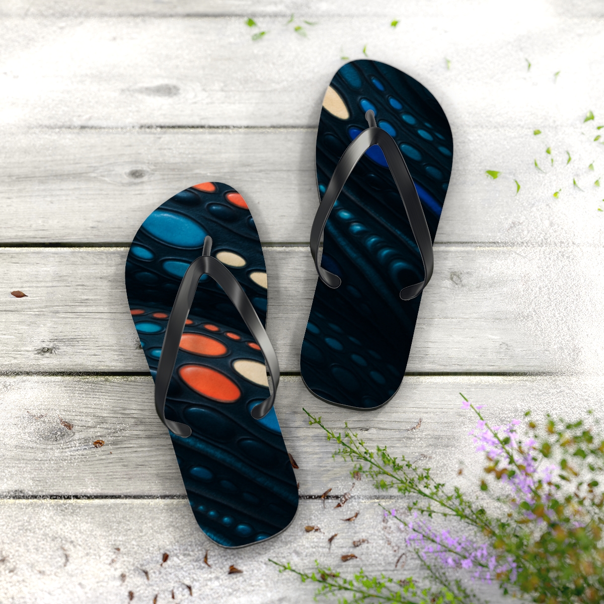 Chromatophore Pulse Of The Cuttlefish custom flip flops