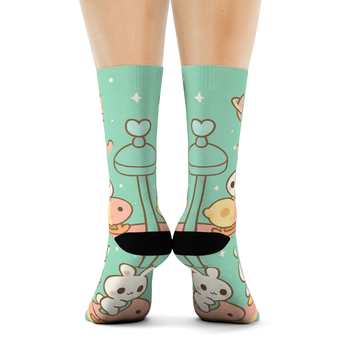 Pastel Comet Bunny Carousel custom socks