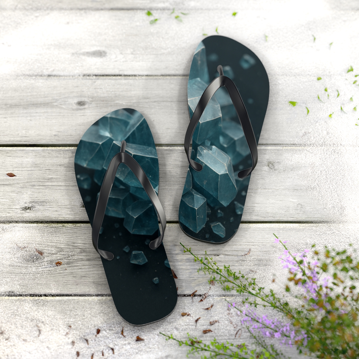 Mineral Facet Prism Drift colorful rubber flip flops