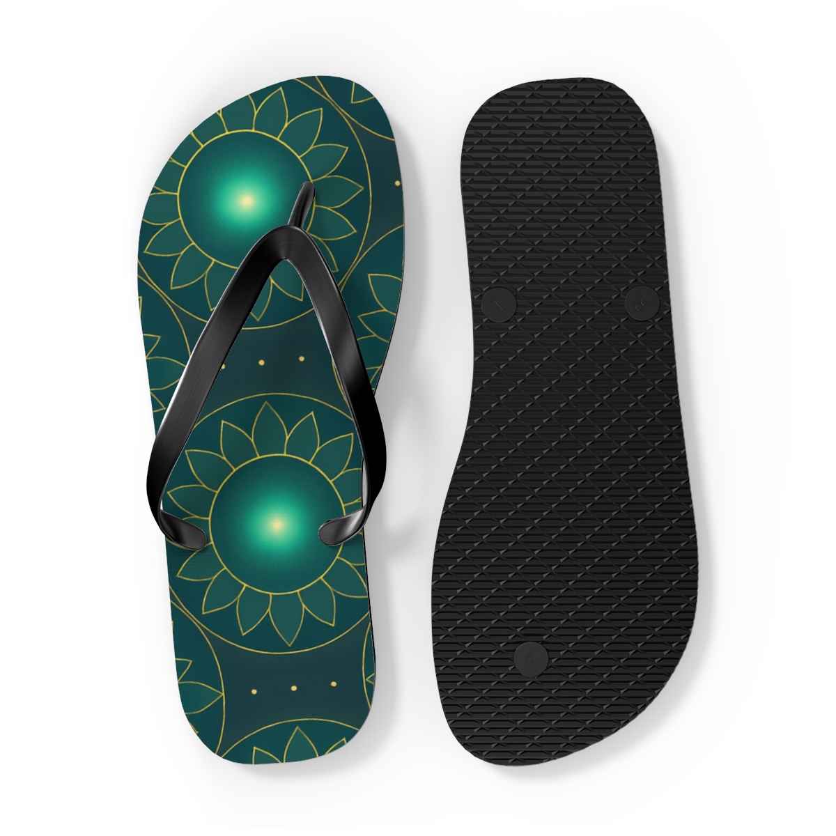 Lotus Halo Lattice colorful rubber flip flops
