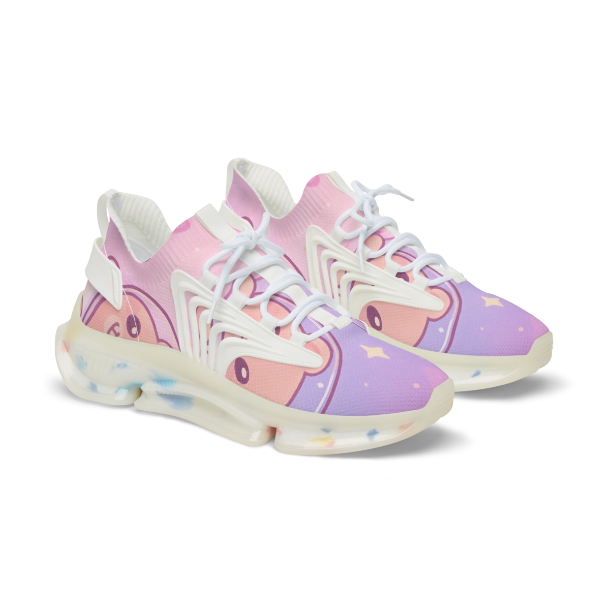 Cotton Candy Moon Critters unique printed sneakers