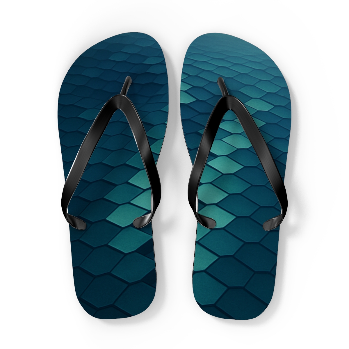 Staggered Hex Ripple personalized beach flip flops