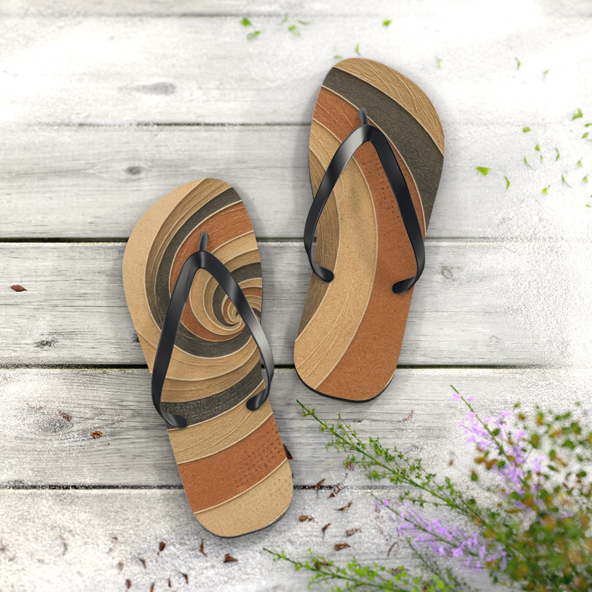 Strata Vortex Weave unique graphic flip flops