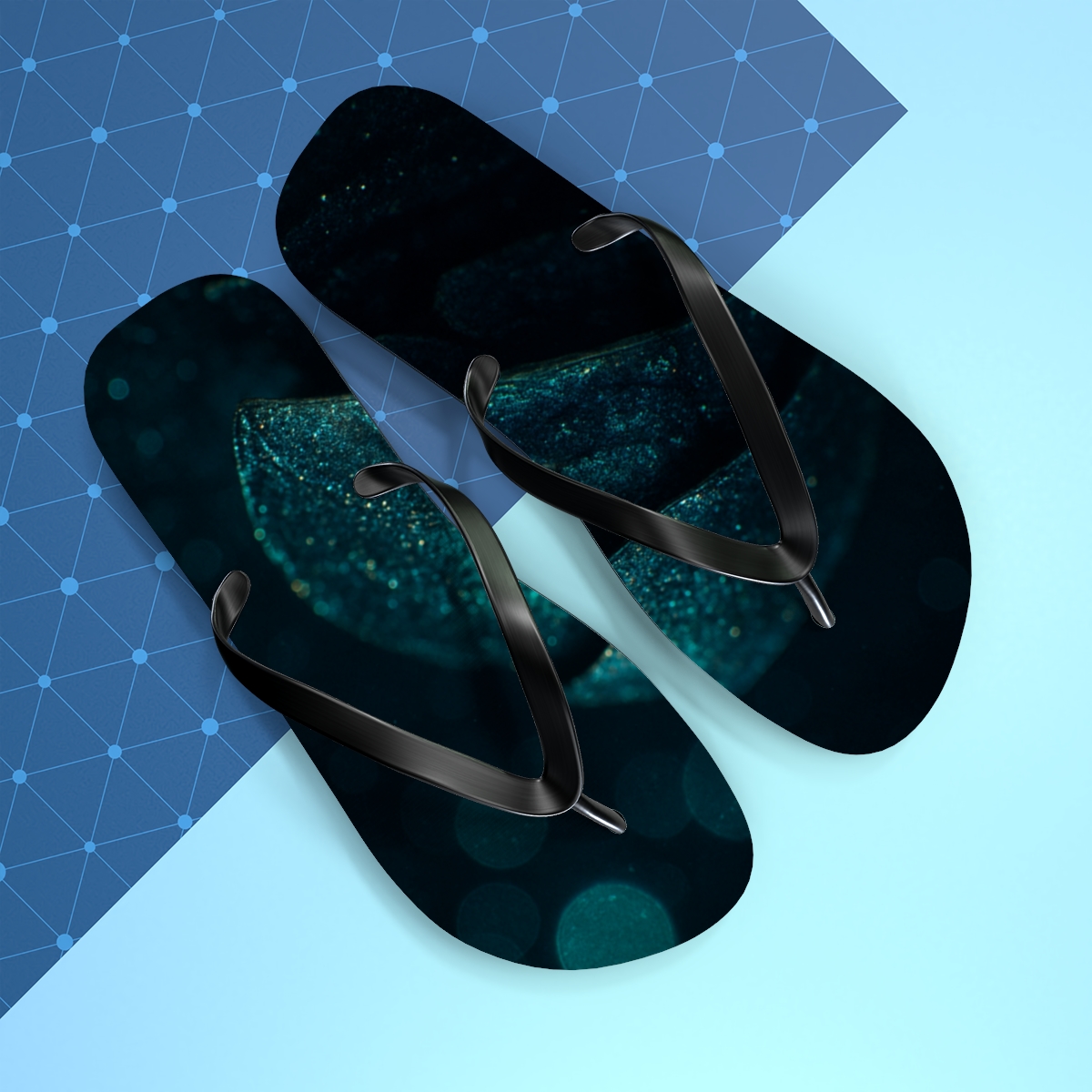Iridescent Armor Of The Beetle soft sole flip flops