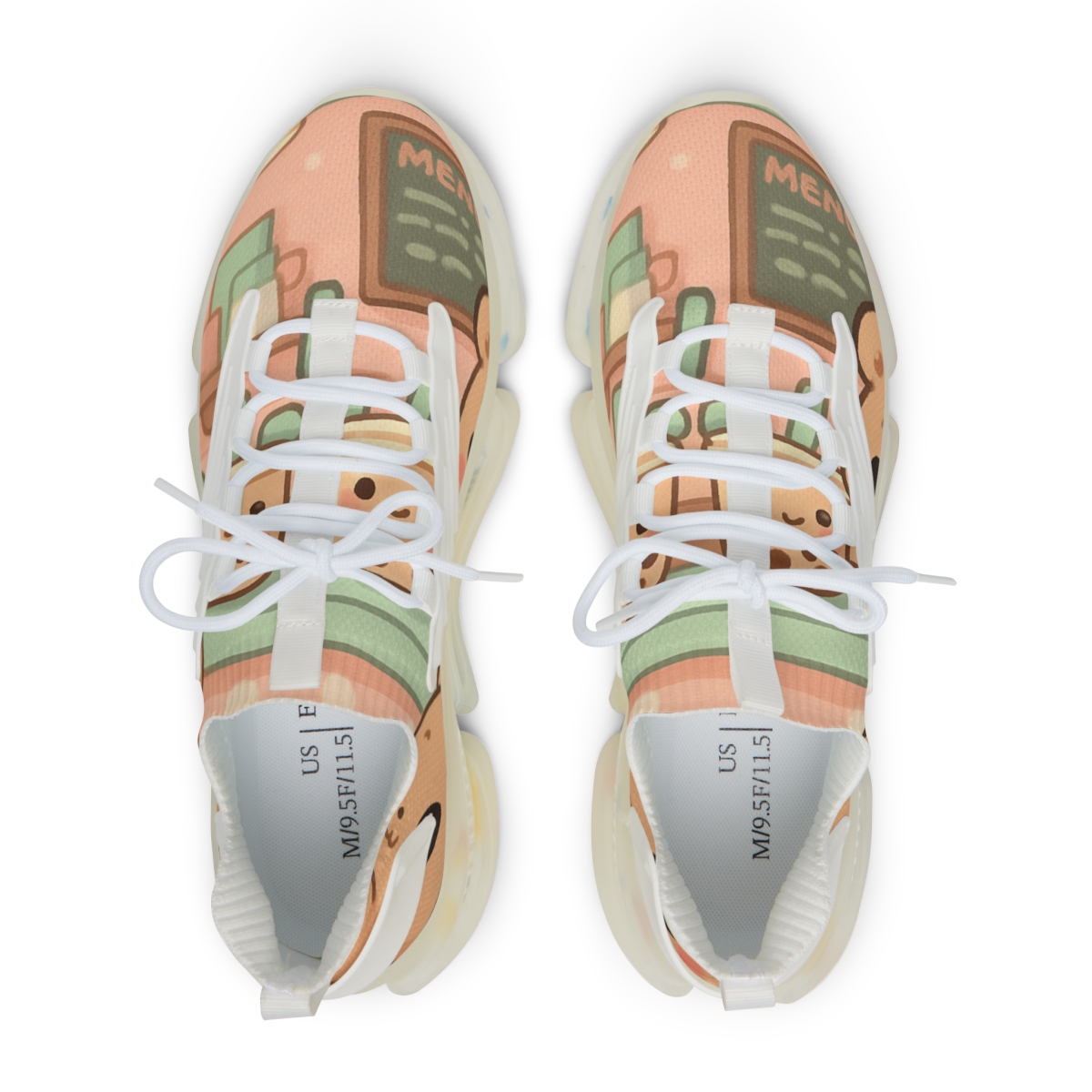 Bubble Tea Bear Cafe stylish casual sneakers