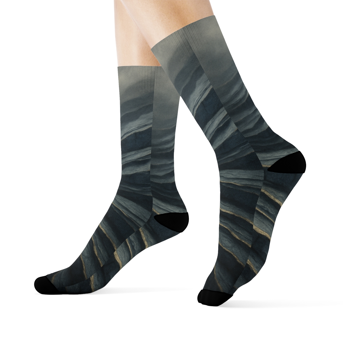 Tectonic Fold Ripple Veil warm winter socks