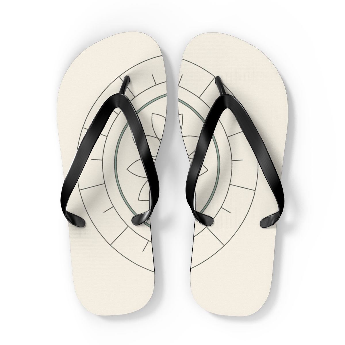 Minimal Orbit Petal Diagram unique graphic flip flops