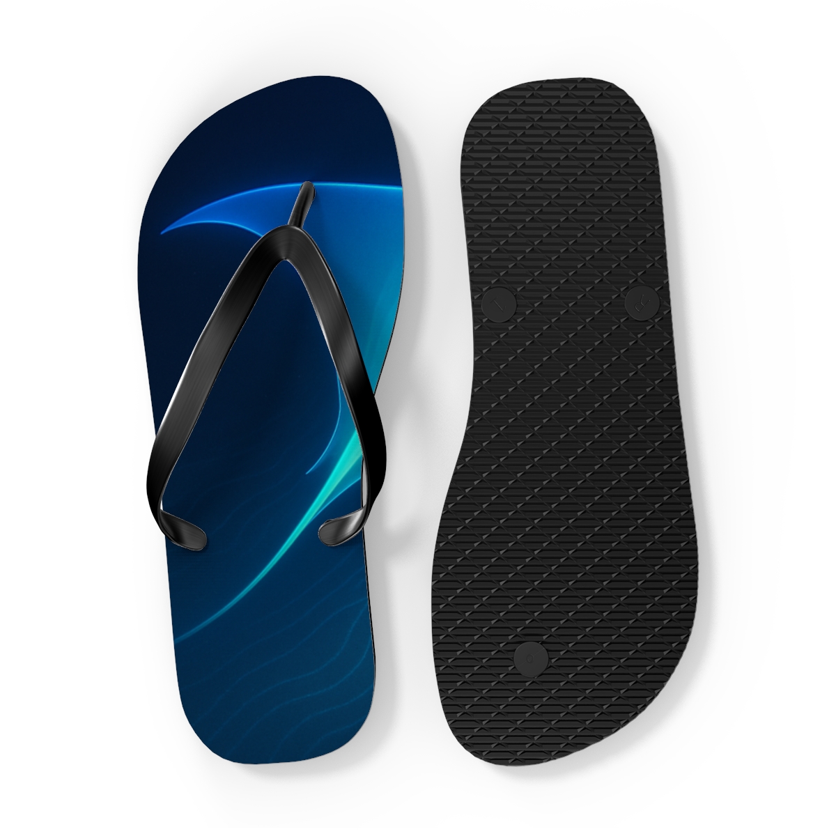 Fractal Pulse Of The Electric Manta trendy printed flip flops