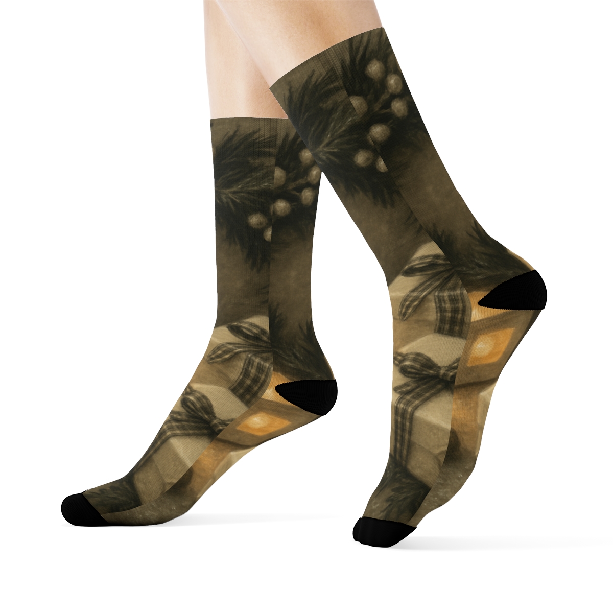 Midwinter Bell And Lantern Glow stylish patterned socks